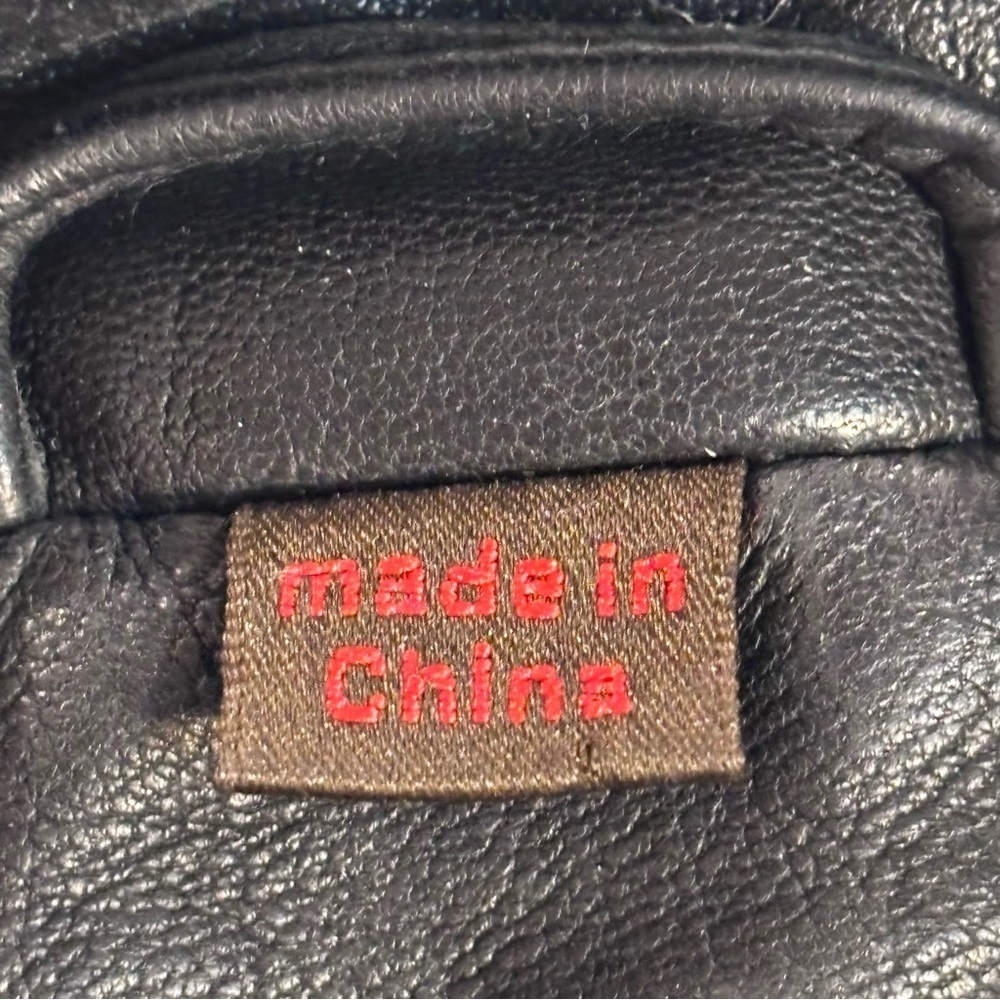 DANIER Sz XL Funnel Neck with Zipper Black Leather Jacket with Pockets Lined - Picture 4 of 10